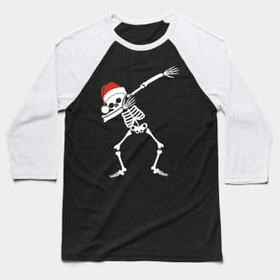 Dabbing Skeleton With Santa Hat Baseball T-Shirt